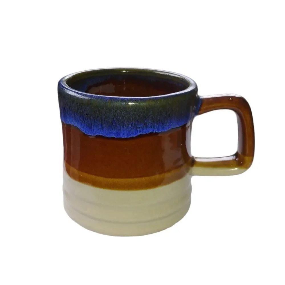 Vintage Coffee/Tea Cup/Mug, 3-Tone  Glaze, Retro